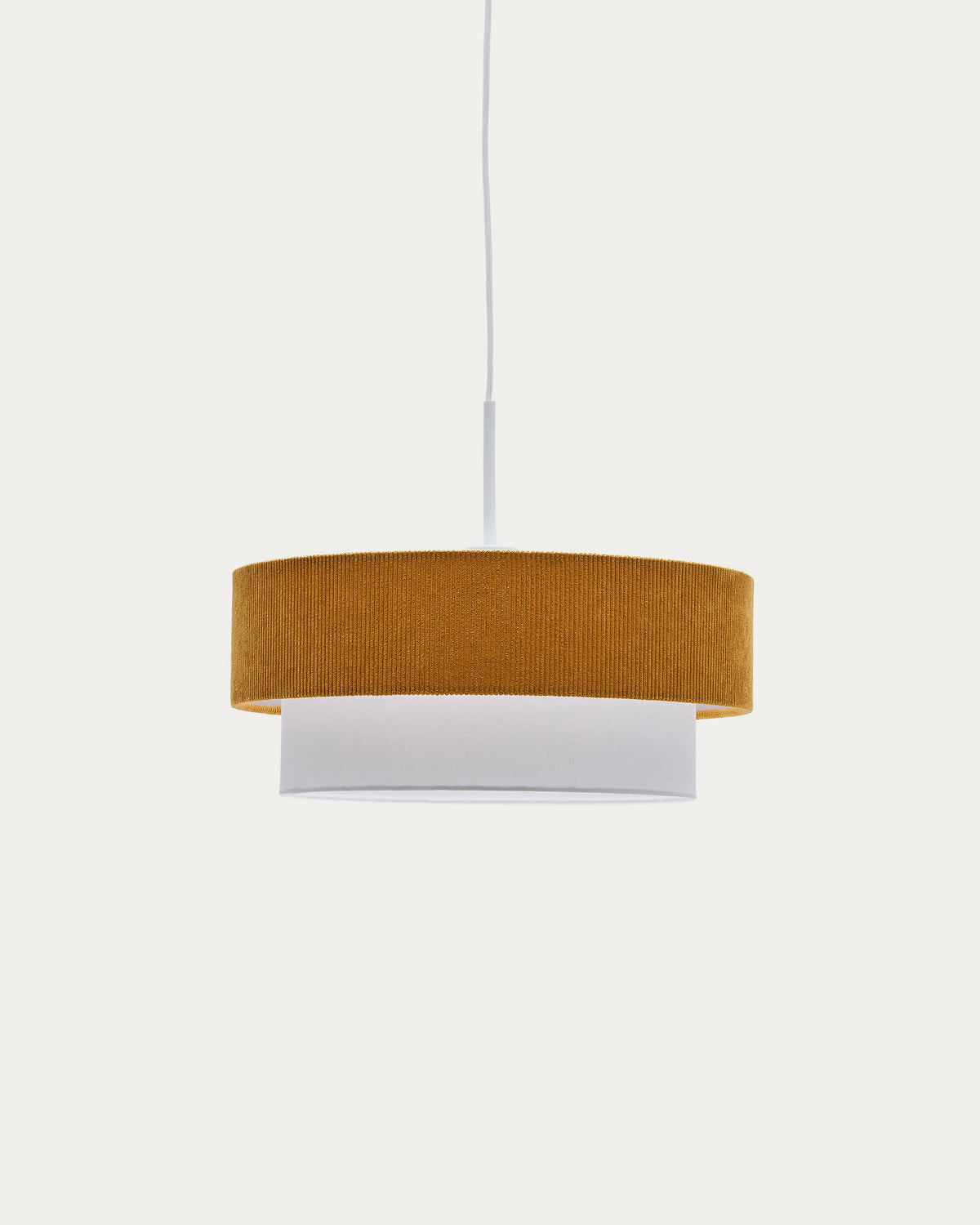 Bianella Deckenleuchte aus Baumwolle und Cord in Senfgelb Ø 40 cm in Senfgelb präsentiert im Onlineshop von KAQTU Design AG. Pendelleuchte ist von Kave Home