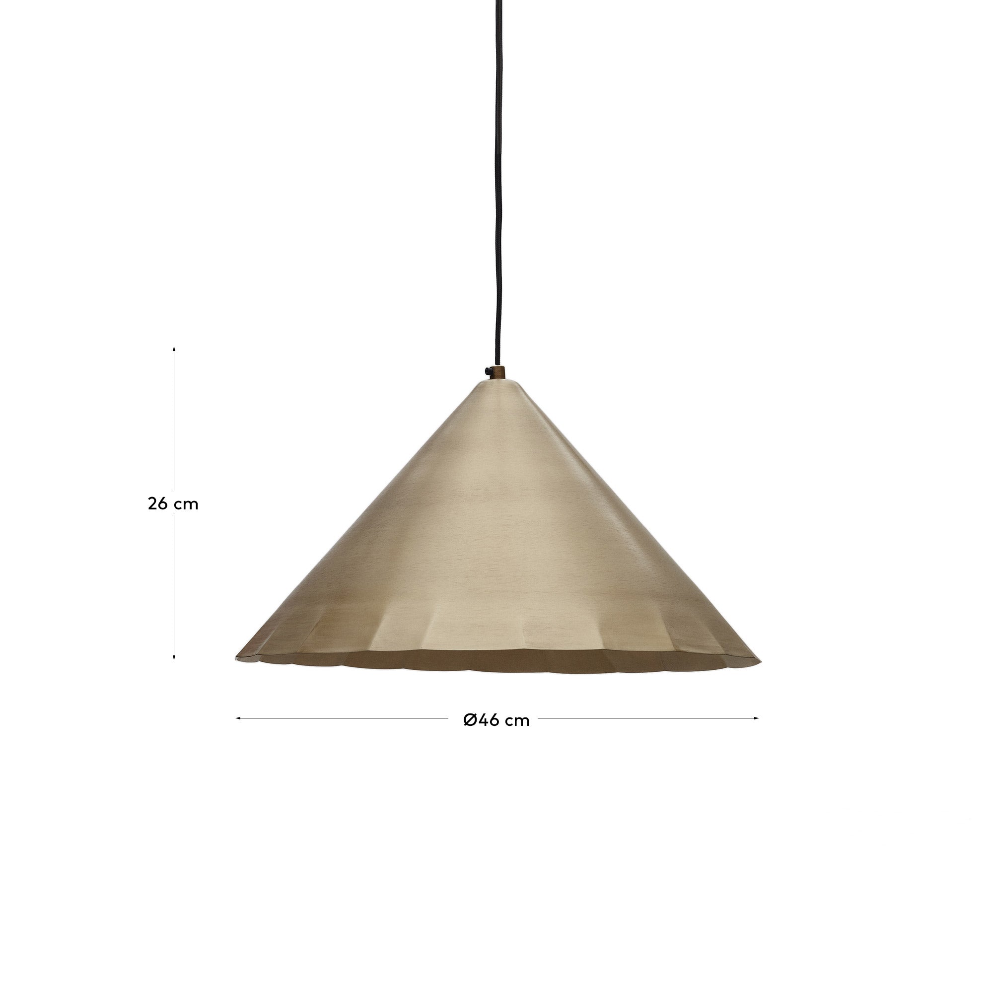 Die Parlava Pendelleuchte Ø 46 cm aus Messing von Kave Home vereint modernes Design mit eleganter Beleuchtung für jeden Raum.