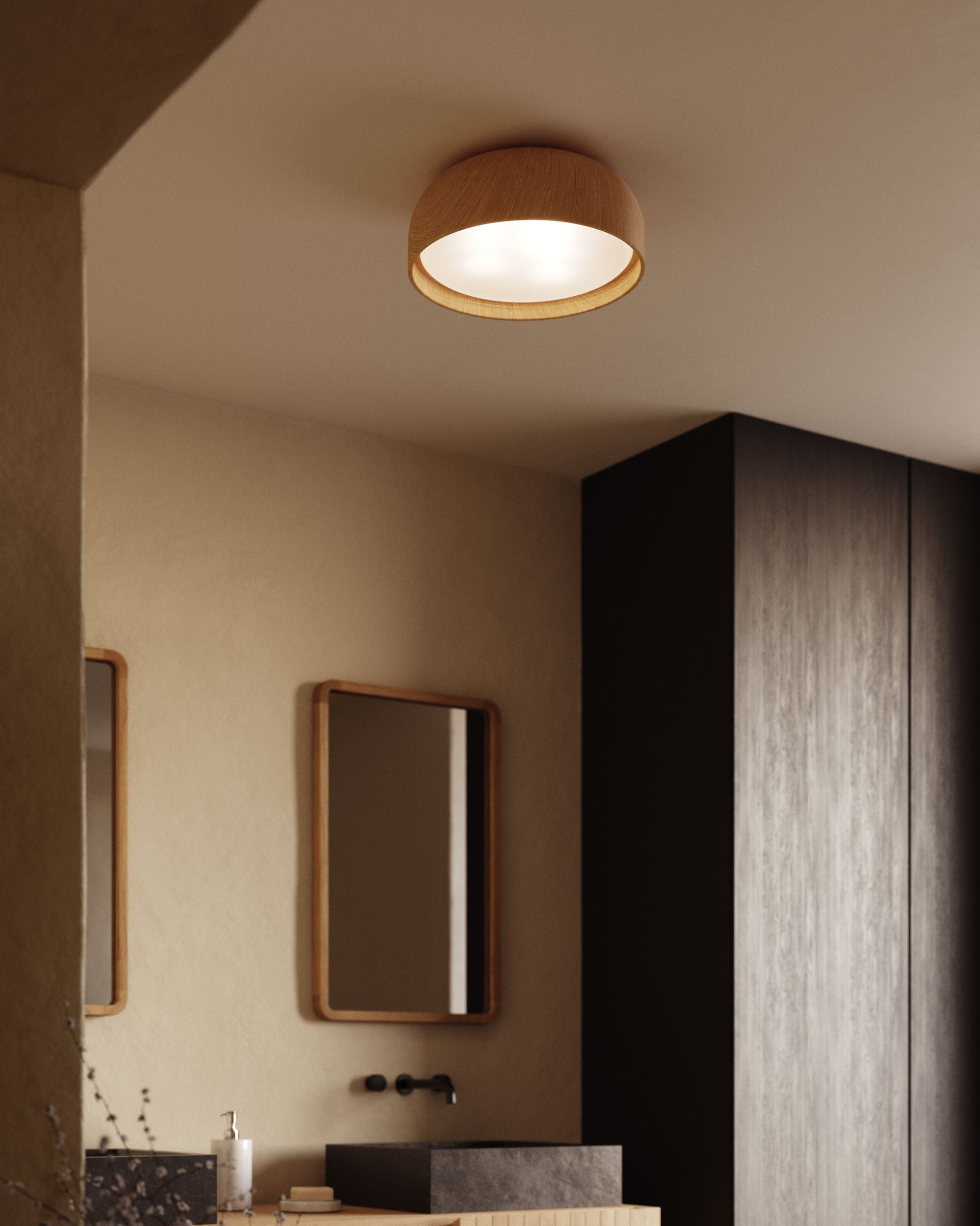 Xaviera ceiling lamp with oak look