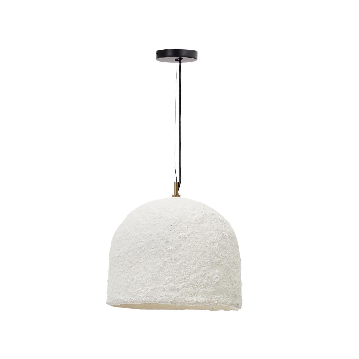 Sineu Deckenlampe: Weißes Papiermaché, Ø 34,5 cm, recyceltes Material, minimalistisches Design, umweltfreundlich.