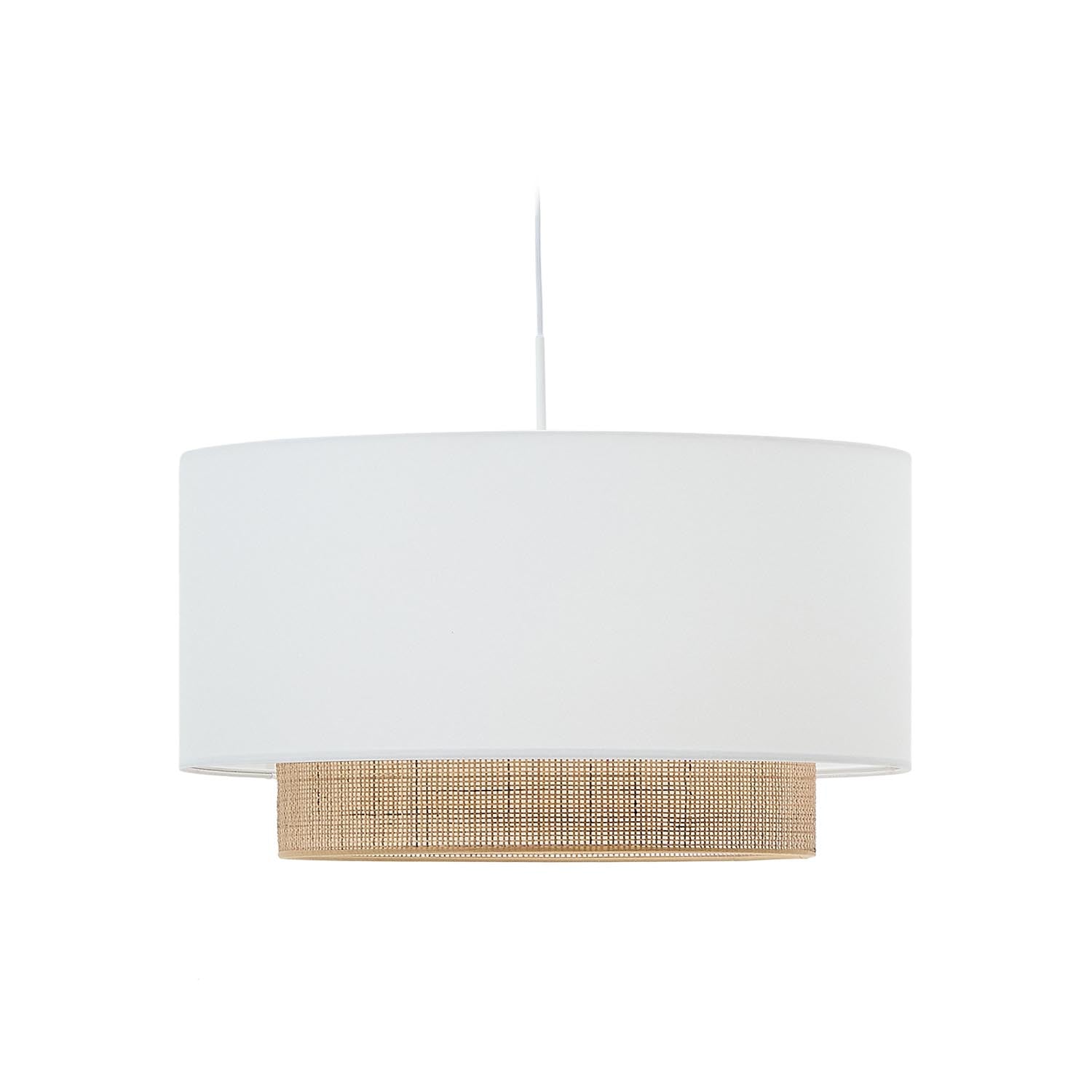 Erna Schirm aus Bambus, Ø 60 cm, natur/weiß, von Kave Home. Stilvoll, langlebig, ideal für skandinavische und boho Räume.