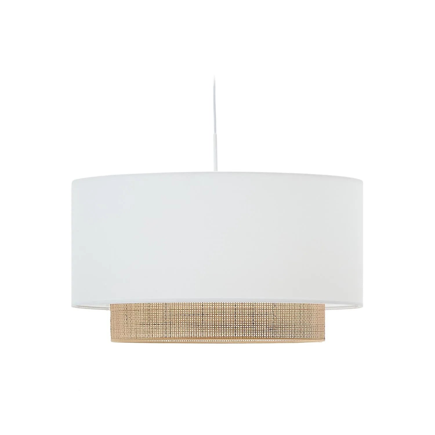 Erna Schirm aus Bambus, Ø 60 cm, natur/weiß, von Kave Home. Stilvoll, langlebig, ideal für skandinavische und boho Räume.