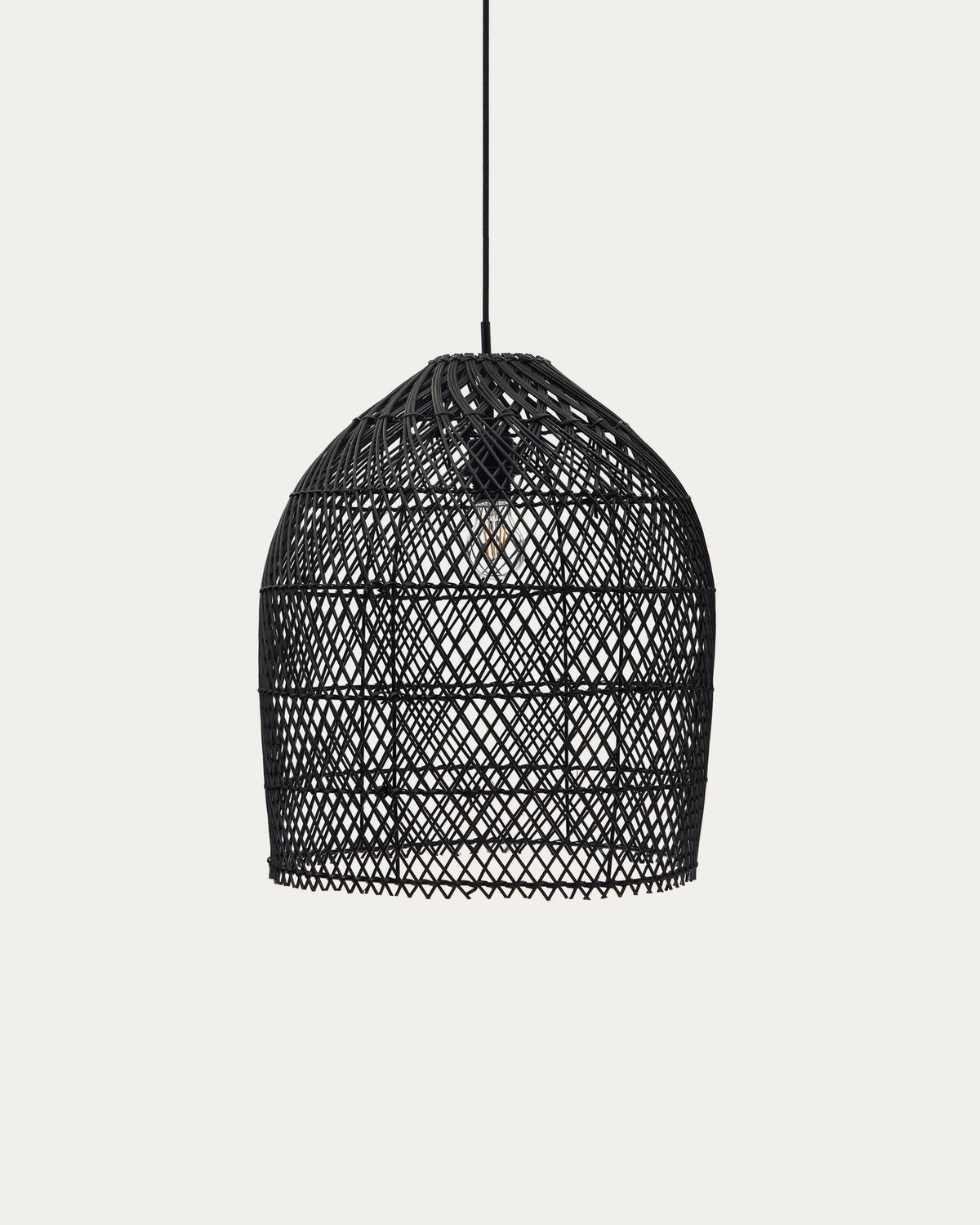 Domitila Lampenschirm für Pendelleuchte aus Rattan mit schwarzem Finish Ø 44 cm in Schwarz präsentiert im Onlineshop von KAQTU Design AG. Lampenschirm ist von Kave Home
