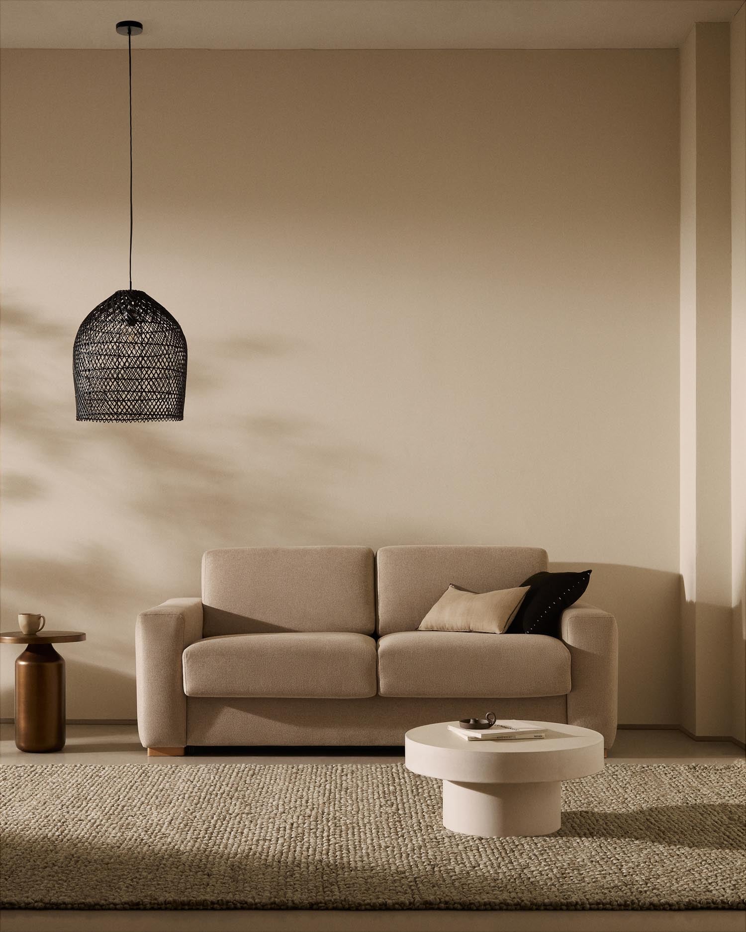 Domitila Lampenschirm für Pendelleuchte aus Rattan mit schwarzem Finish Ø 44 cm