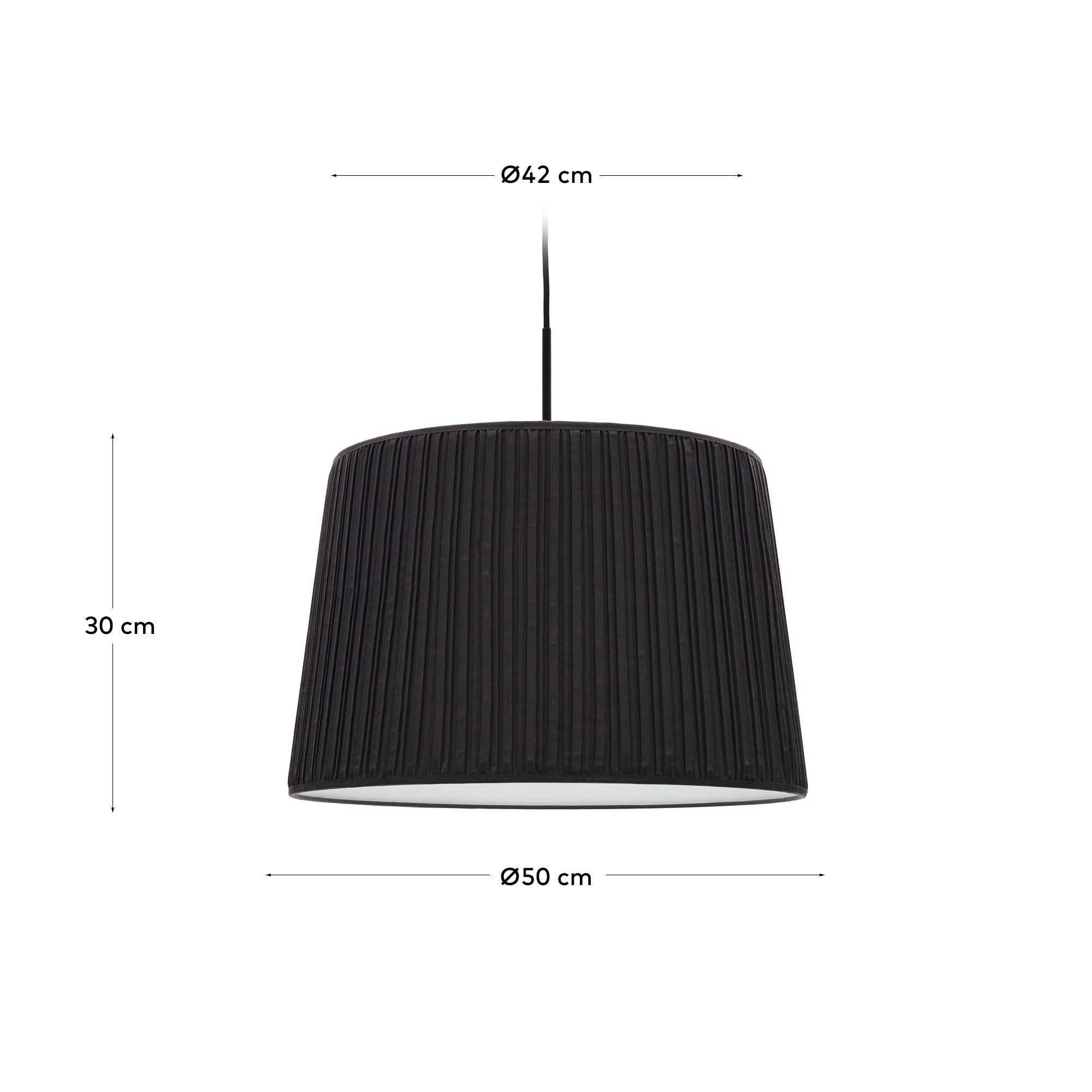 Lampenschirm für Deckenleuchte Guash in Schwarz Ø 50 cm