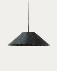Lampenschirm für Outdoor-Deckenleuchte Saranella aus synthetischem Rattan in Schwarz Ø 70 cm