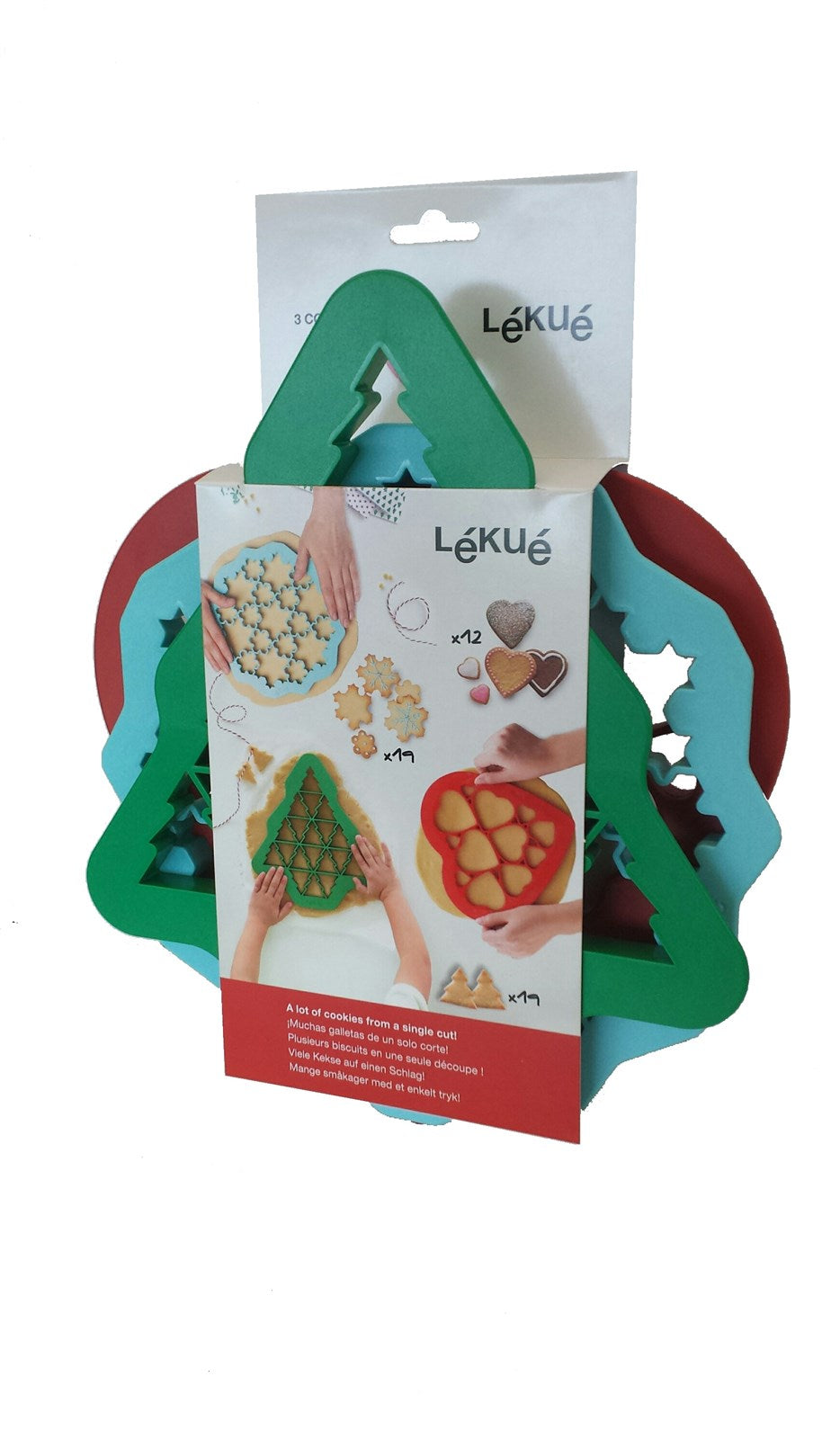 Cookie Ausstecher 3er Set Weihnachten, Herzen, Schneeflocke in  präsentiert im Onlineshop von KAQTU Design AG. Backen ist von Lékué
