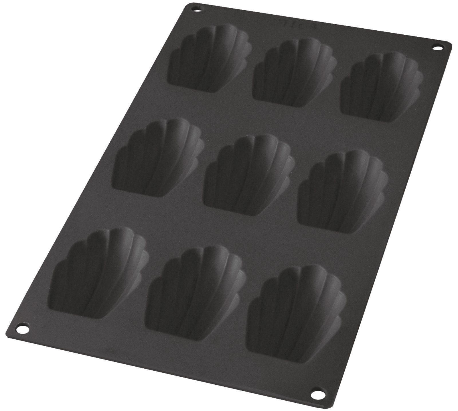 Backform 9er Madeleine schwarz, 7x4.7 cm in Schwarz präsentiert im Onlineshop von KAQTU Design AG. Backen ist von Lékué