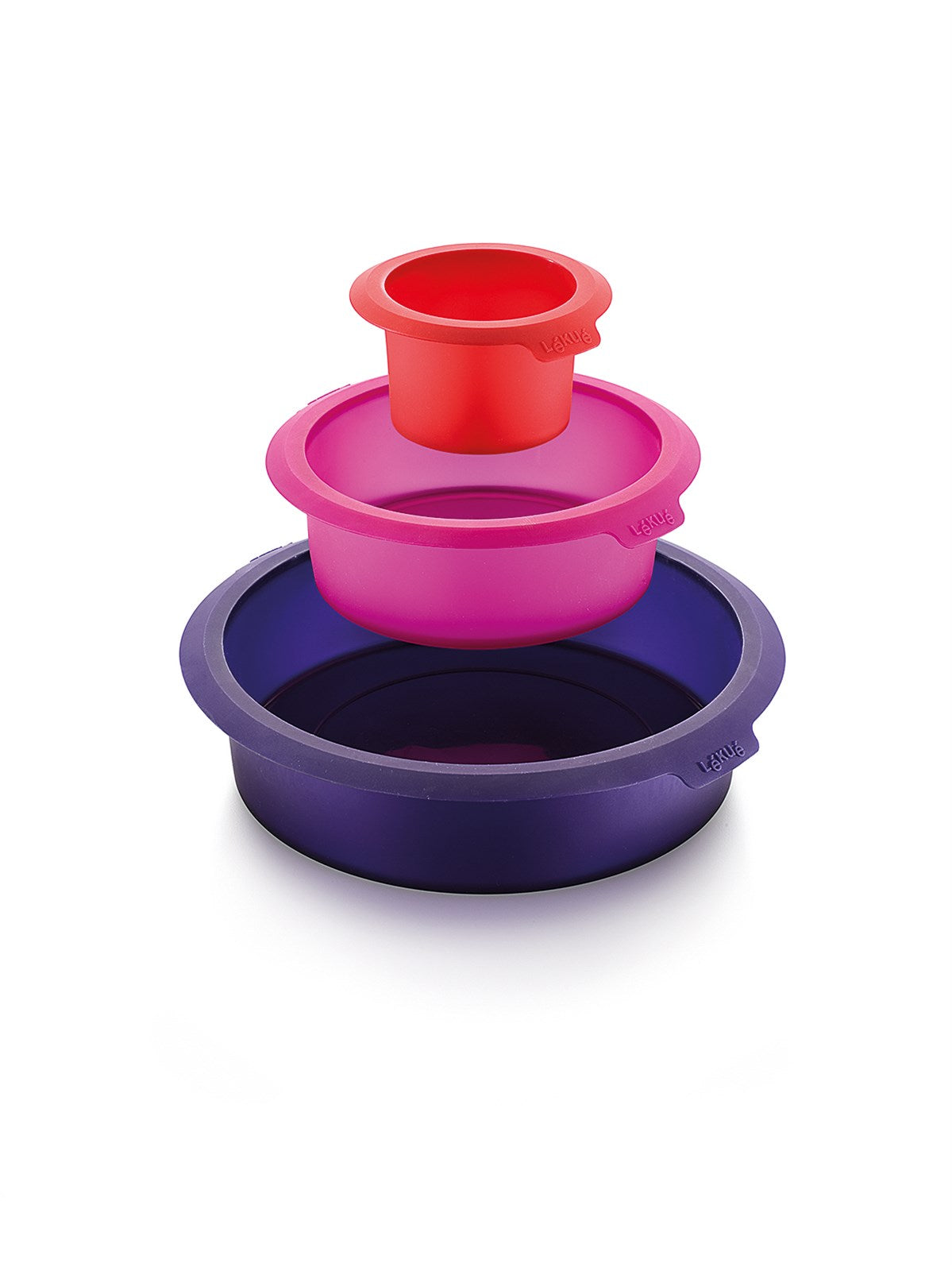 Cake 3er Set rund, Rot,pink,violett, Ø8,15,22cm in Rot, Pink, Violett präsentiert im Onlineshop von KAQTU Design AG. Backen ist von Lékué