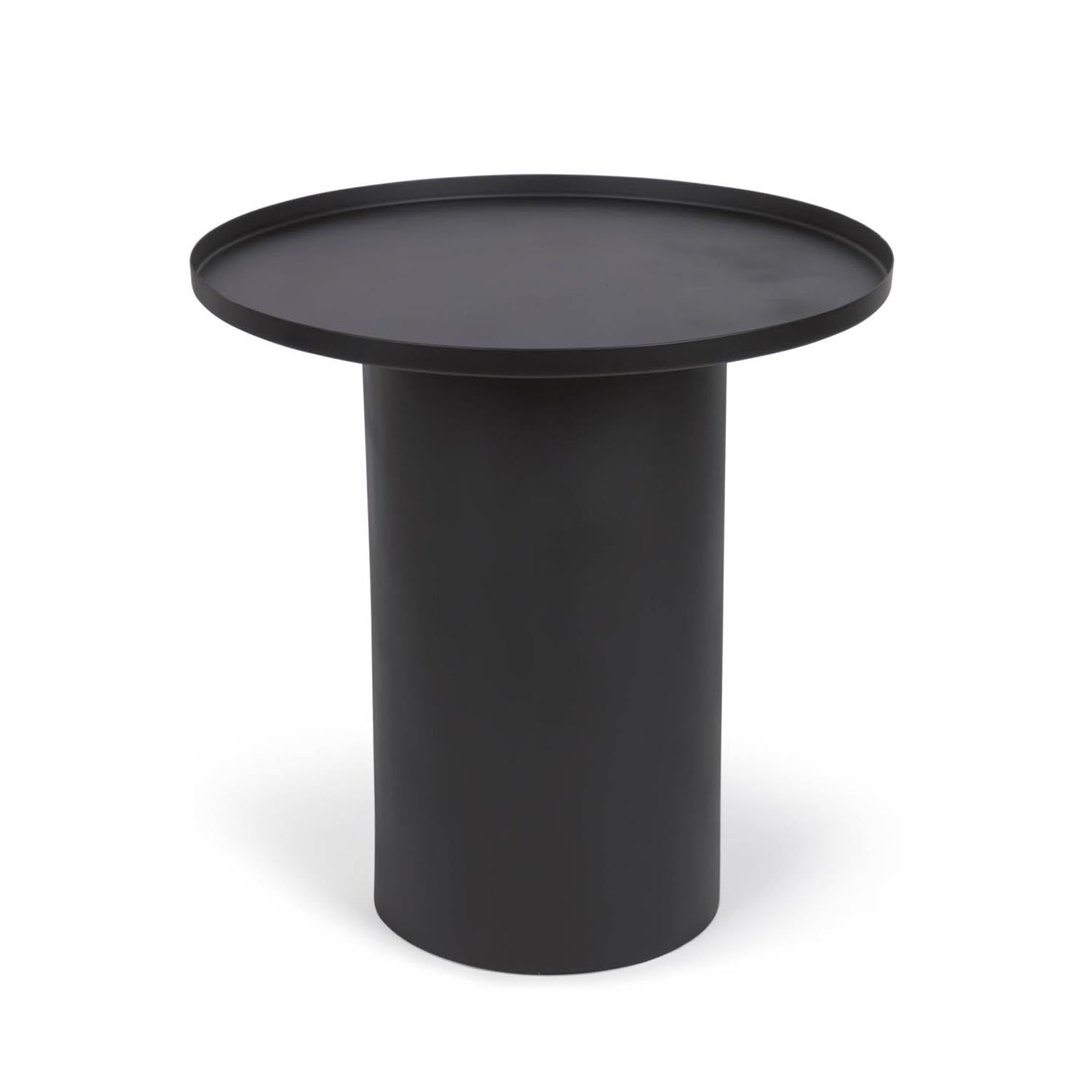 Eleganter, schwarzer Metall-Beistelltisch Ø 45 cm. Vielseitig, minimalistisch, stabil – ideal für moderne Wohnräume.
