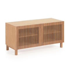 2-türiger Schuhschrank Beyla aus massivem Eschenholz und Eichenfurnier 98,5 cm FSC 100%