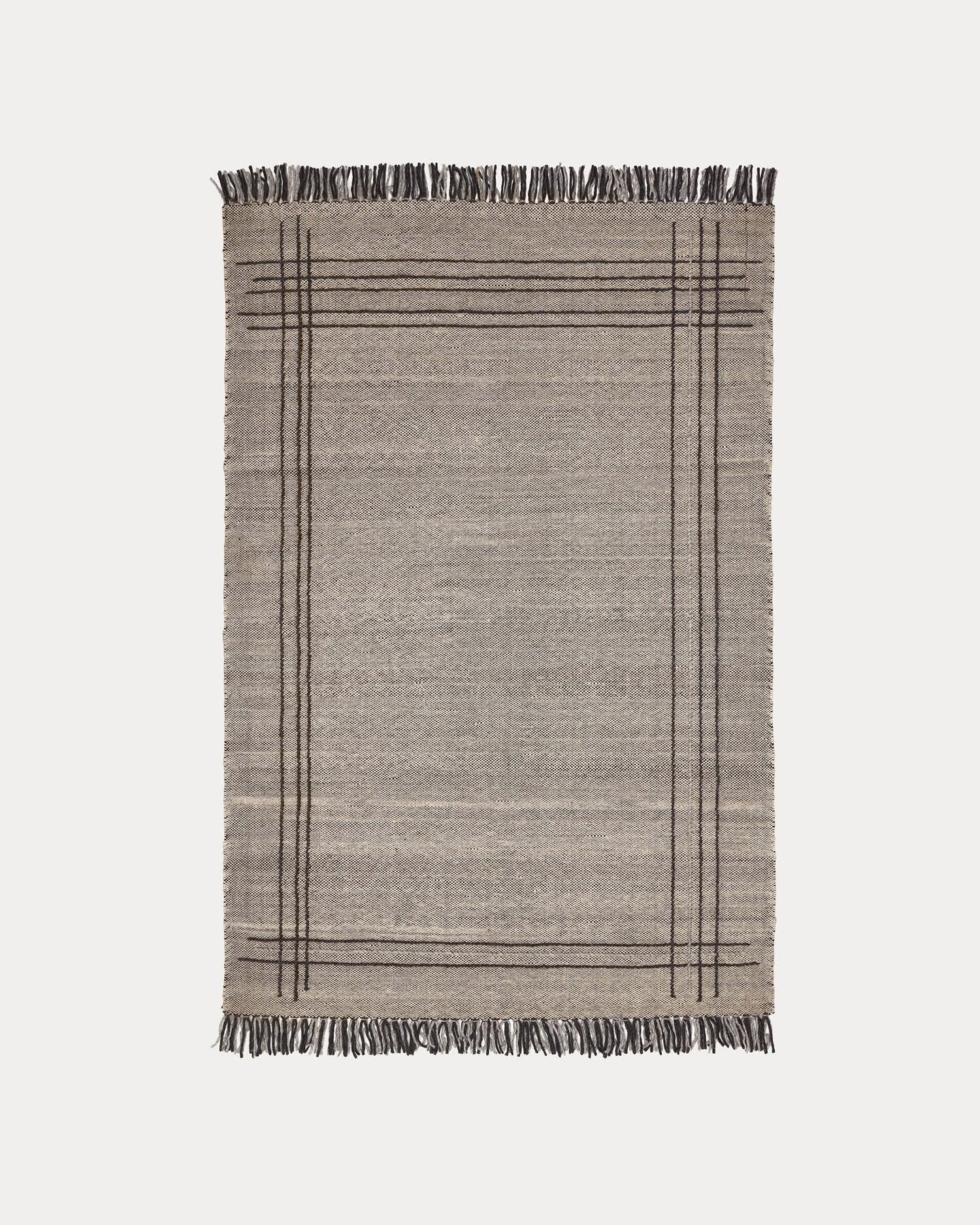 Eneo Teppich mit Fransen beige und braun 160 x 230 cm