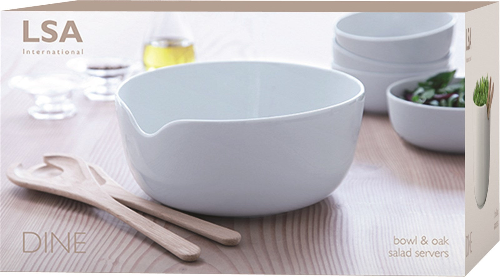 Dine Salatschüssel mit Eichen-Besteck Ø24cm - KAQTU Design