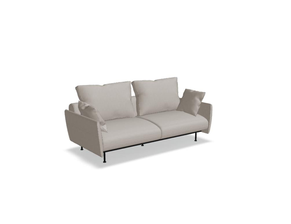 Lotus LTS03 - Sofa in Beige präsentiert im Onlineshop von KAQTU Design AG. 2er Sofa ist von Mdd