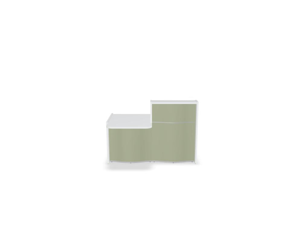 Wave LUV271P - Empfangstheke mit organischer Front in Weiss Pastell präsentiert im Onlineshop von KAQTU Design AG. Empfangsdesk ist von Mdd