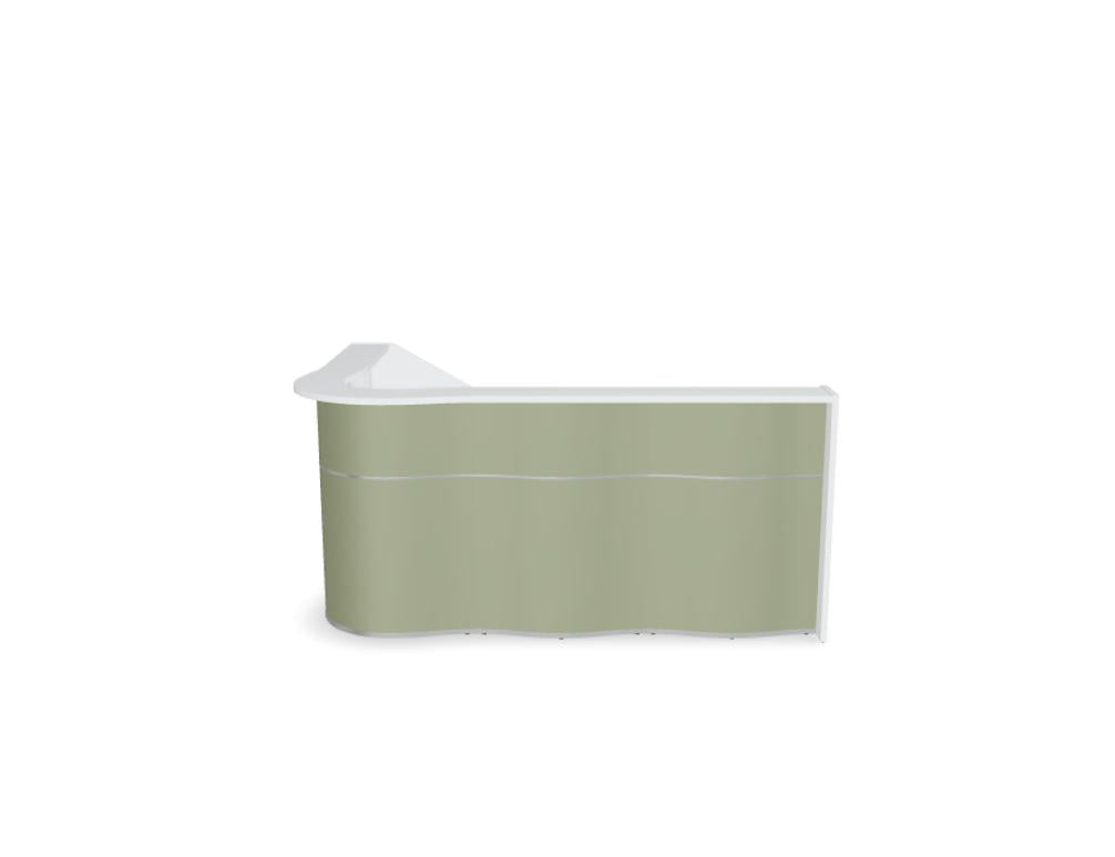 Wave LUV41 - Empfangstheke mit organischer Front in Weiss Pastell präsentiert im Onlineshop von KAQTU Design AG. Empfangsdesk ist von Mdd