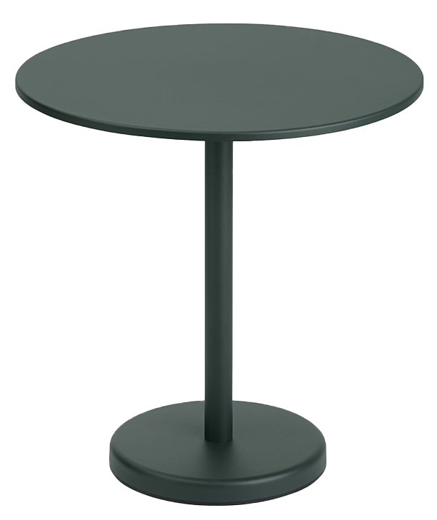 Linear Steel Café Tisch rund in Grün präsentiert im Onlineshop von KAQTU Design AG. Gartentisch ist von Muuto