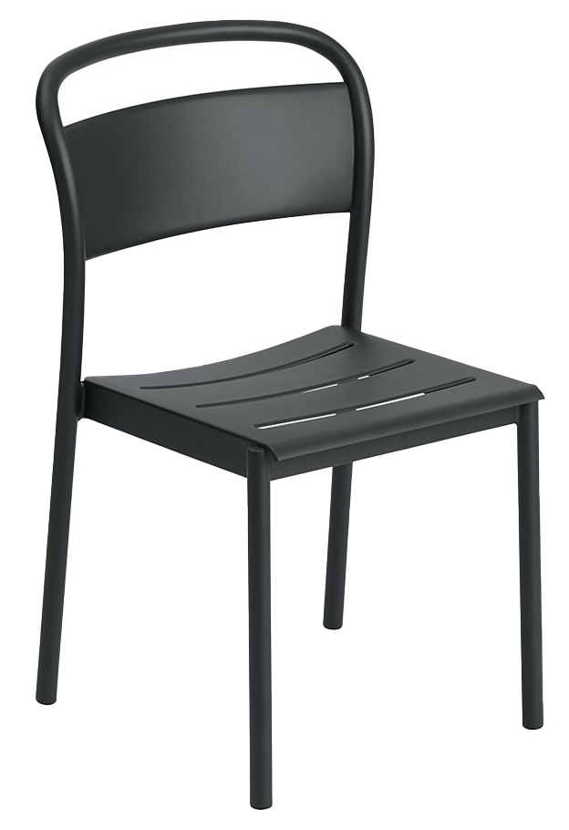 Linear Steel Stuhl in Schwarz präsentiert im Onlineshop von KAQTU Design AG. Gartenstuhl ist von Muuto