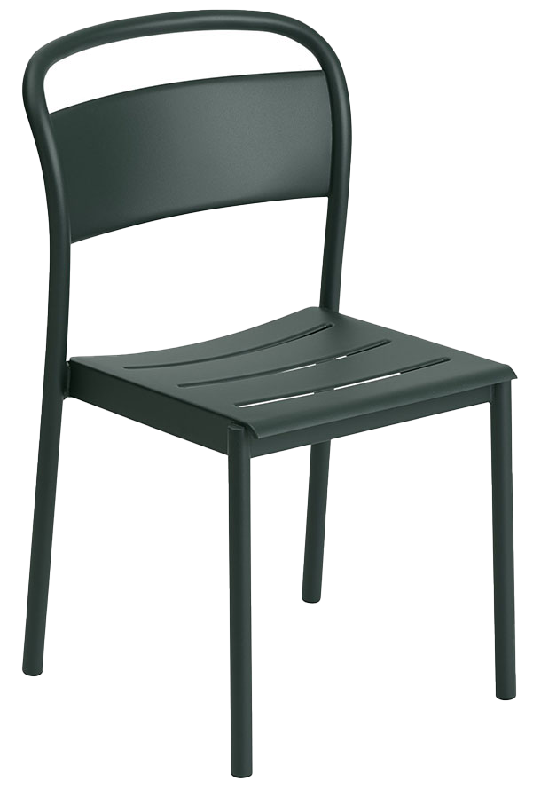 Linear Steel Stuhl in Dunkelgrün präsentiert im Onlineshop von KAQTU Design AG. Gartenstuhl ist von Muuto