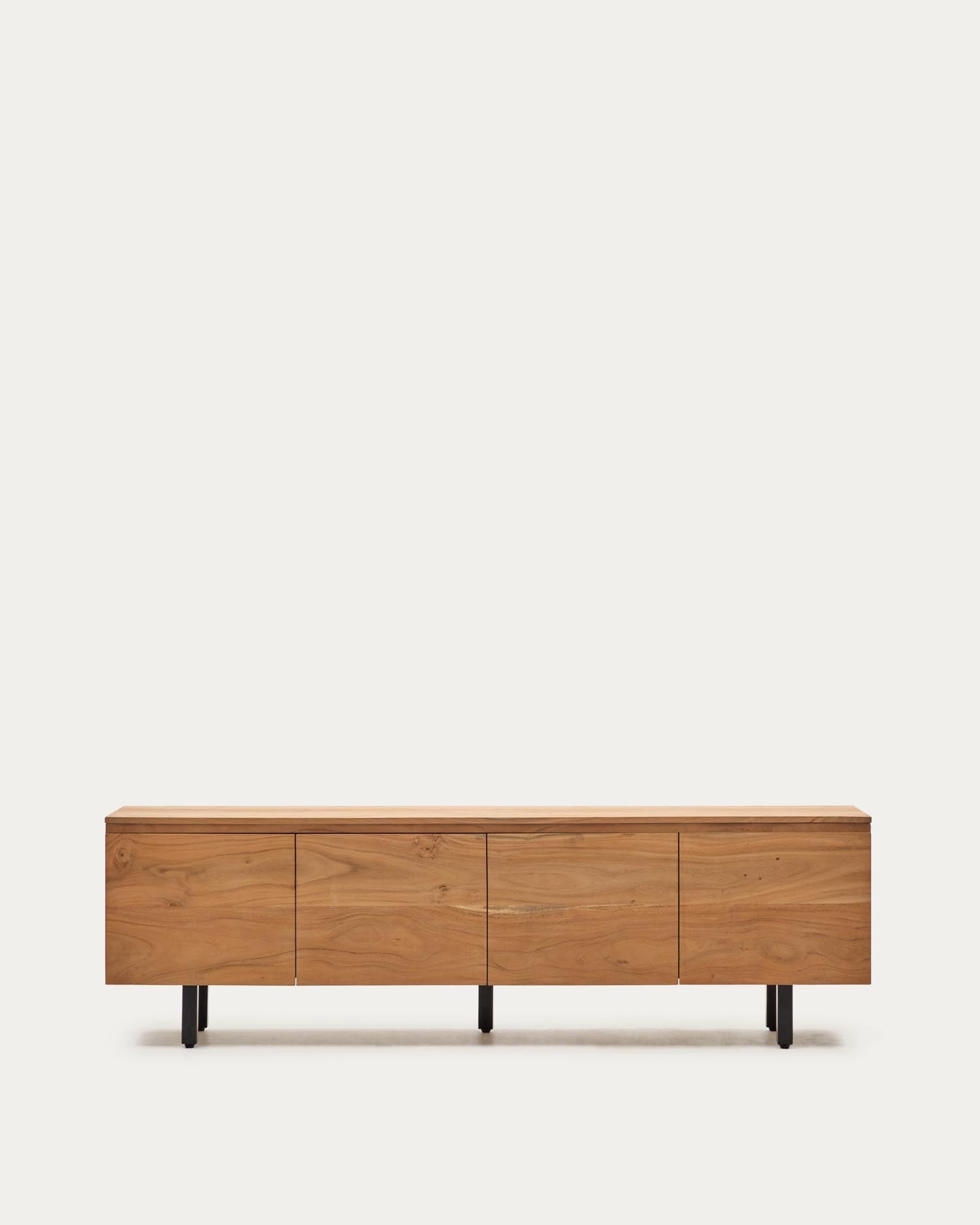 4-türiges TV-Möbel Uxue aus massivem Akazienholz mit gebleichtem Finish 200 x 58 cm in Beige präsentiert im Onlineshop von KAQTU Design AG. Sideboard ist von Kave Home