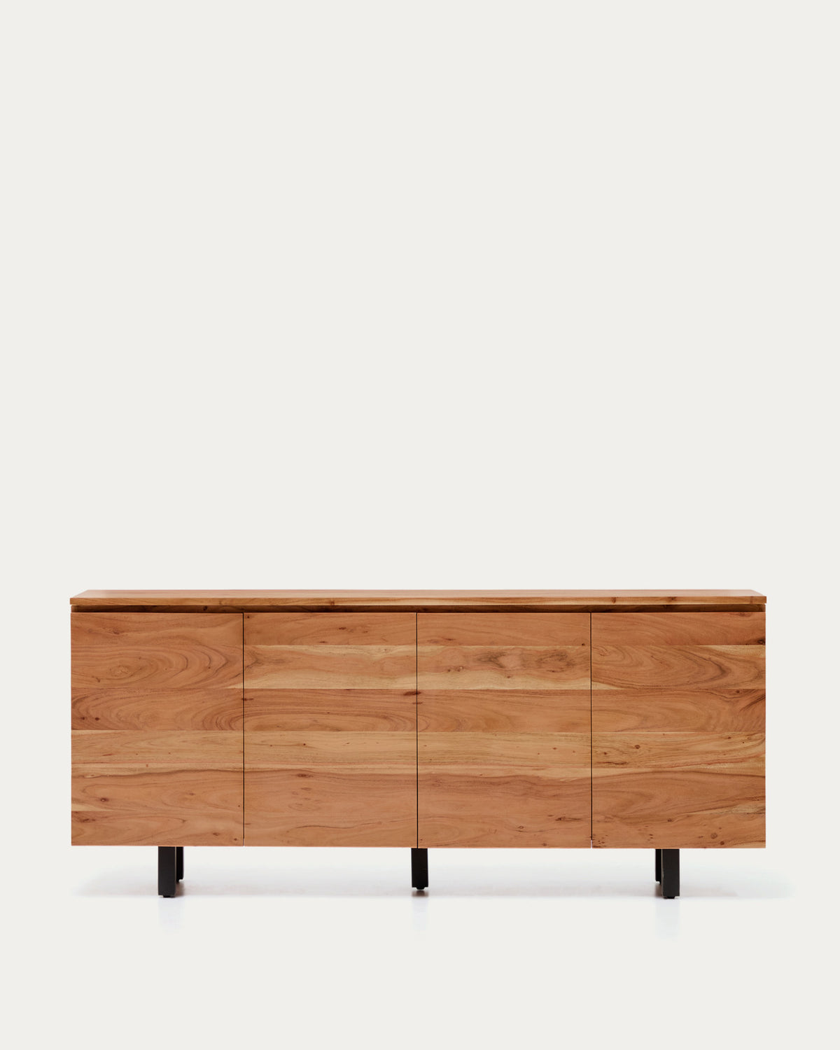 4-türiges Sideboard Uxue aus massivem Akazienholz mit gebleichtem Finish 200 x 88 cm in Beige präsentiert im Onlineshop von KAQTU Design AG. Sideboard ist von Kave Home