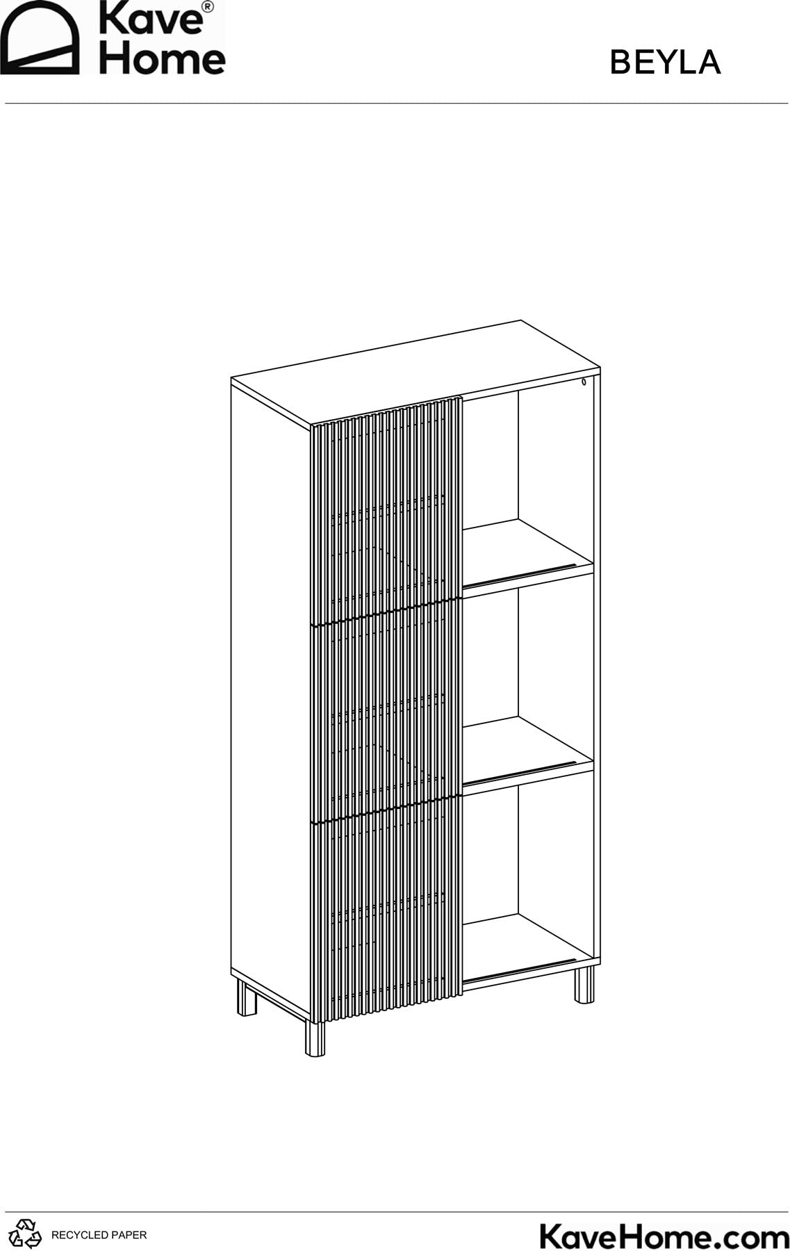Regal Beyla aus Furnier und Massivholz aus Esche mit nussbaumfarbenem Finish 84,5 x 170 cm FSC 100% in Dunkelbraun präsentiert im Onlineshop von KAQTU Design AG. Bücherregal ist von Kave Home