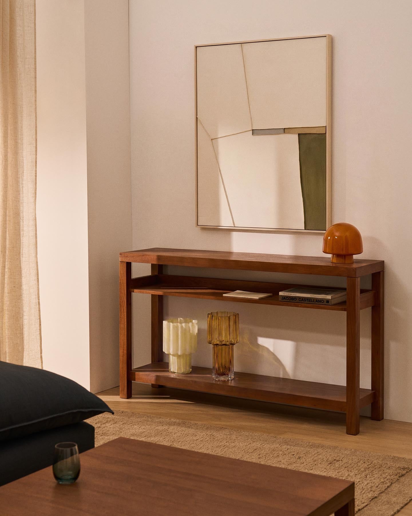 Konsolentisch Norani aus massivem Akazienholz und Akazienfurnier 140 x 80 cm in Braun präsentiert im Onlineshop von KAQTU Design AG. Konsolentisch ist von Kave Home