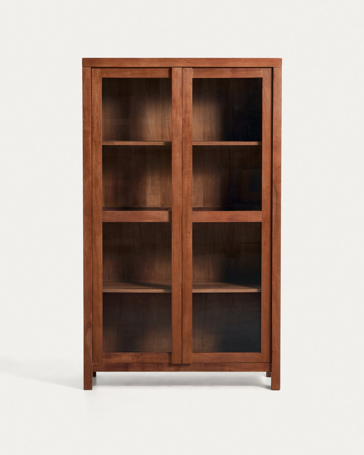 Vitrine Norani aus massivem Akazienholz und Akazienfurnier 110 x 185 cm in Braun präsentiert im Onlineshop von KAQTU Design AG. Vitrine ist von Kave Home