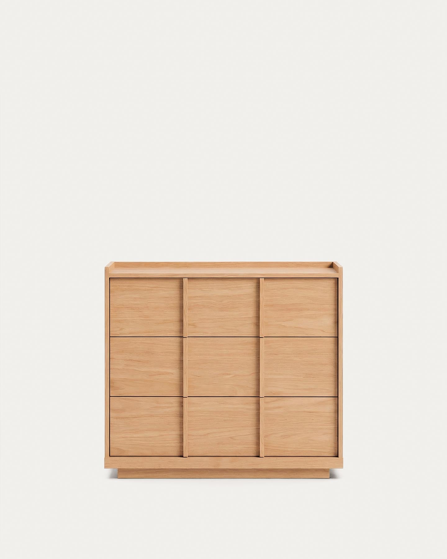 Kommode Onix 3 mit Schubladen aus Eichenfurnier Naturton-Finish 100 x 78 cm FSC Mix Credit in Natur präsentiert im Onlineshop von KAQTU Design AG. Kommode ist von Kave Home