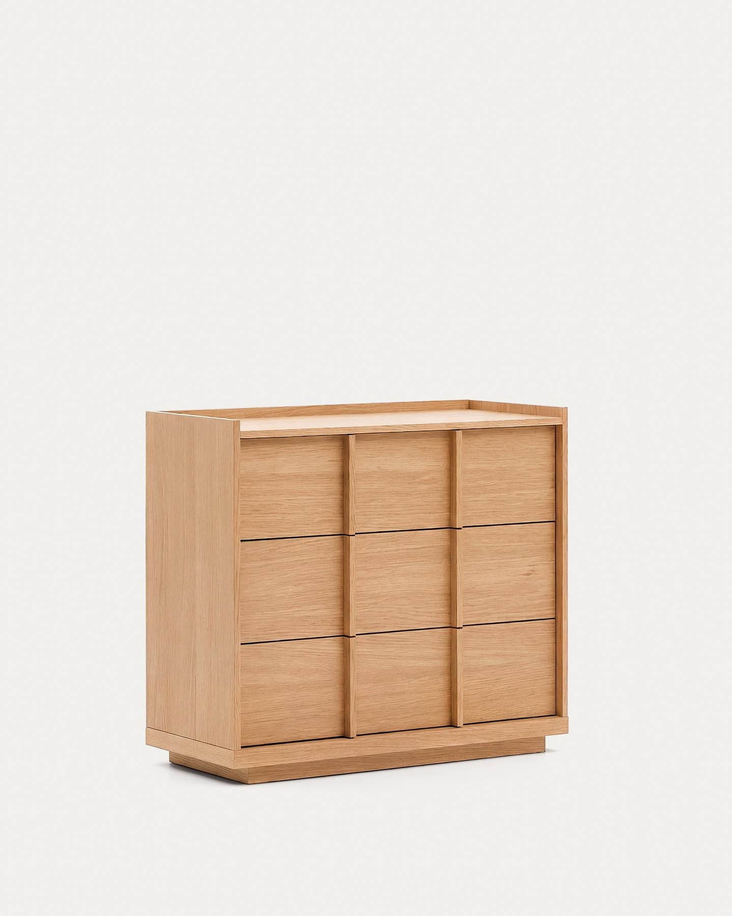 Kommode Onix 3 mit Schubladen aus Eichenfurnier Naturton-Finish 100 x 78 cm FSC Mix Credit in Natur präsentiert im Onlineshop von KAQTU Design AG. Kommode ist von Kave Home