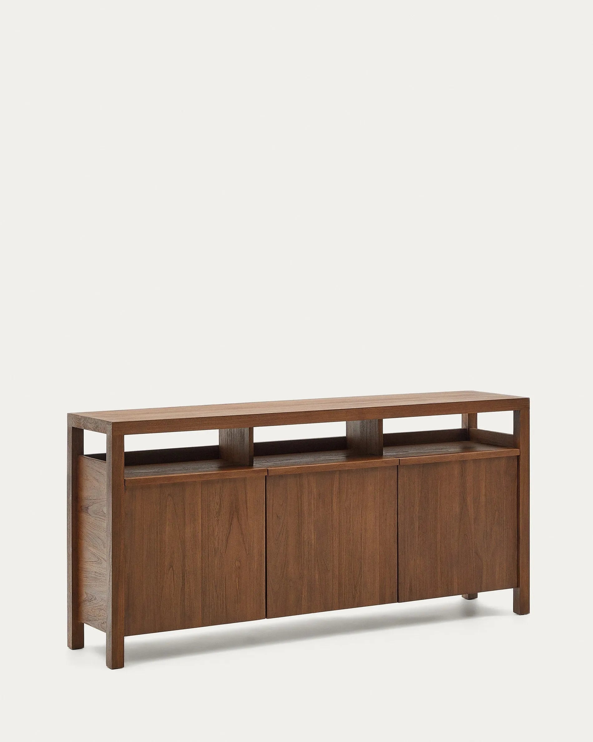 Elegantes Teakholz-Sideboard mit klaren Linien, bietet großzügigen Stauraum und verleiht jedem Raum zeitlose Eleganz.