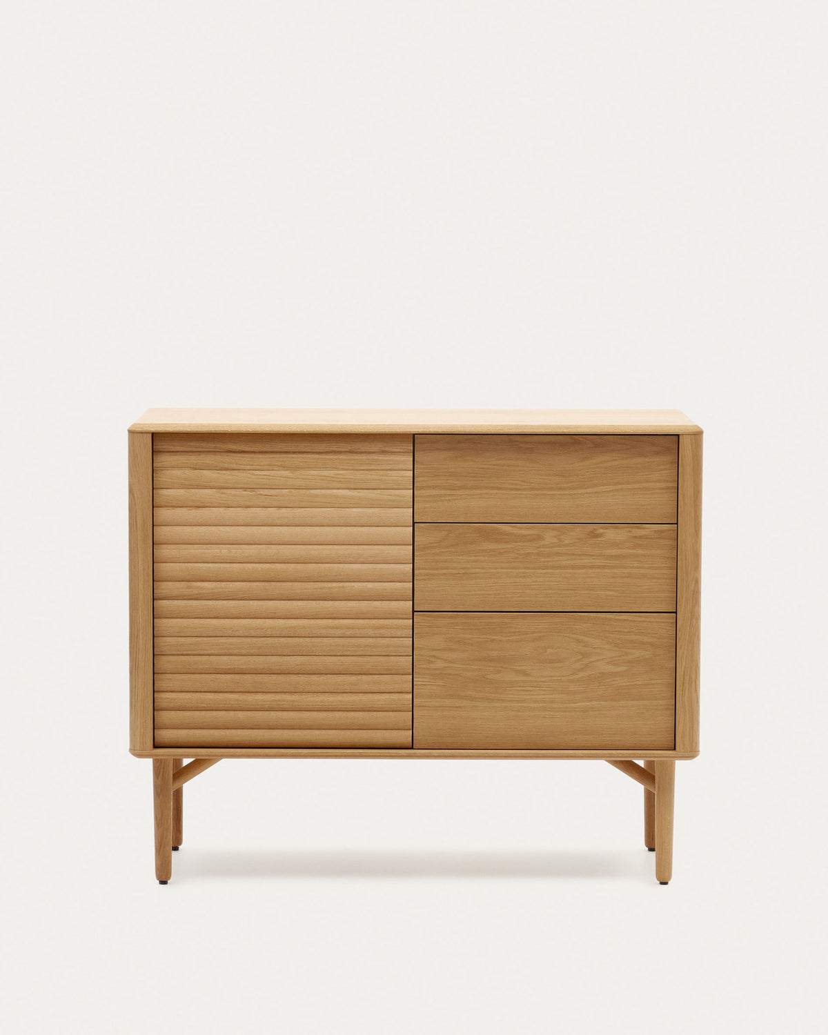 Lenon Sideboard 1 Türe und 3 Schubladen aus Eichenholz und Eichenfurnier 105 x 85 cm FSC MIX Credit in Natur präsentiert im Onlineshop von KAQTU Design AG. Sideboard ist von Kave Home