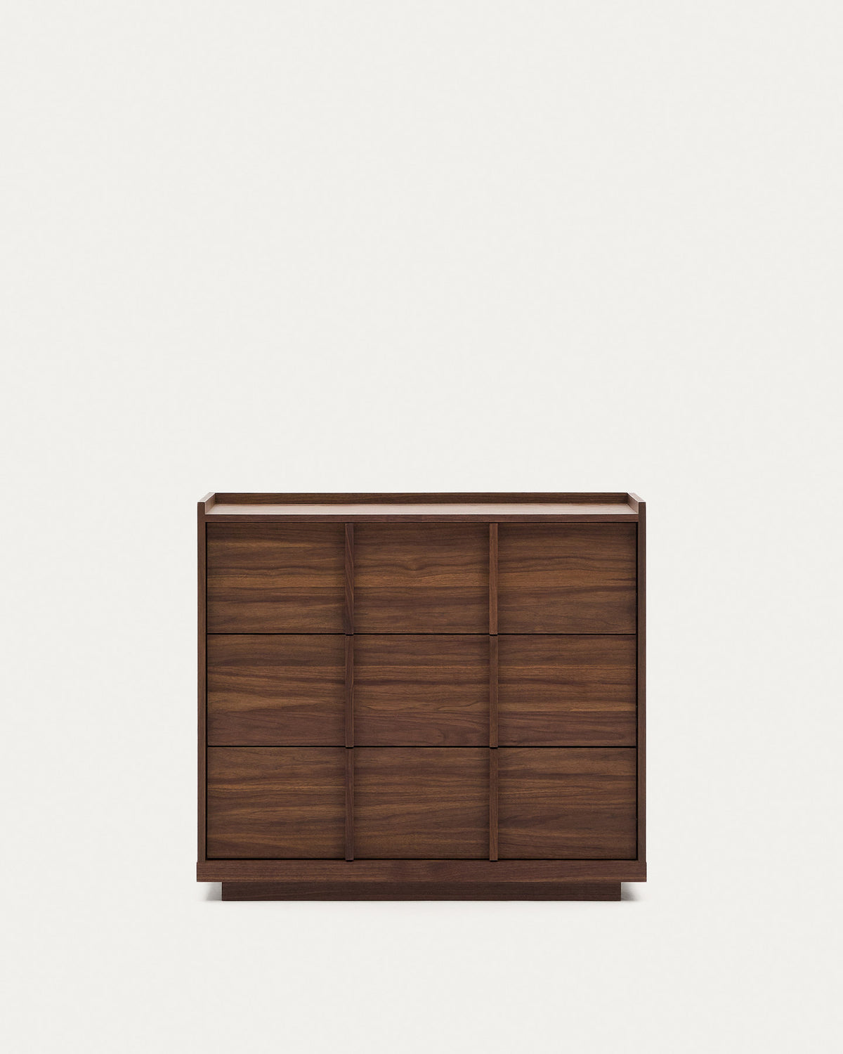 Kommode Onix 3 mit Schubladen aus Walnussfurnier dunkles Finish 100 x 78 cm FSC Mix Credit in Dunkelbraun präsentiert im Onlineshop von KAQTU Design AG. Kommode ist von Kave Home