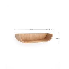 Salaya shelf made of ash plywood with natural finish 60 x 12 cm