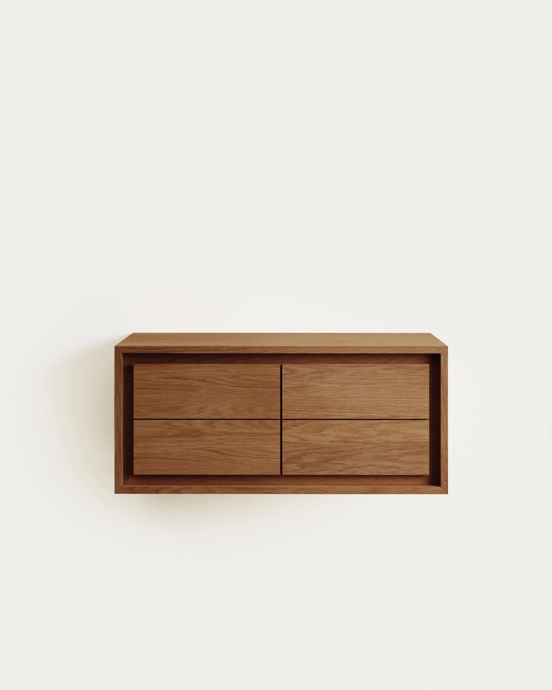 Eleganter Teakholz-Wandschrank, 90x45 cm, mit natürlichem Finish – stilvoller Stauraum für Ihr Badezimmer.