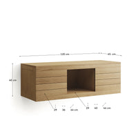Yenit Badezimmermöbel aus massivem Teakholz mit natürlichem Finish 120 x 45 cm
