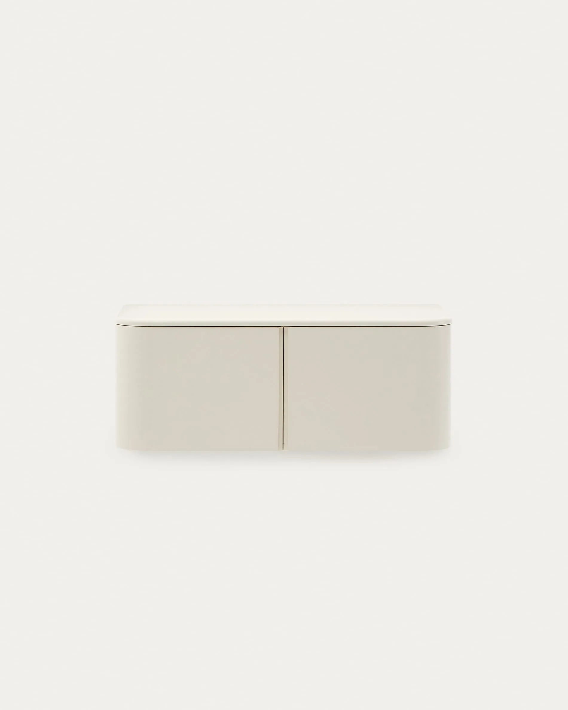 Eleganter Wandschrank aus Eschenschichtholz, beige lackiert, 90x45 cm, bietet stilvollen Stauraum für Ihr Badezimmer.