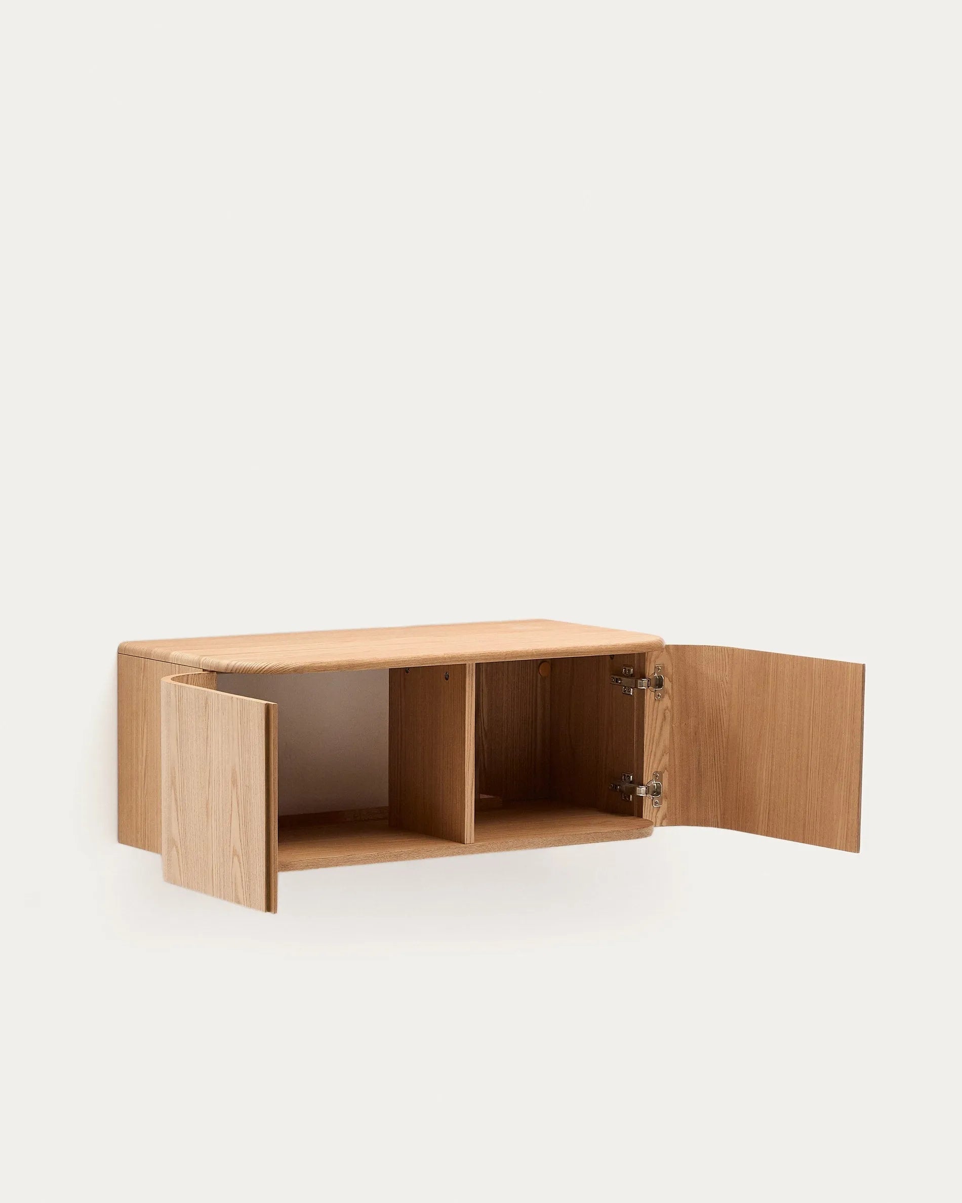 Eleganter Wandschrank aus Eschensperrholz, 90x45 cm, naturfarben, ideal für stilvolle und funktionale Badezimmer.