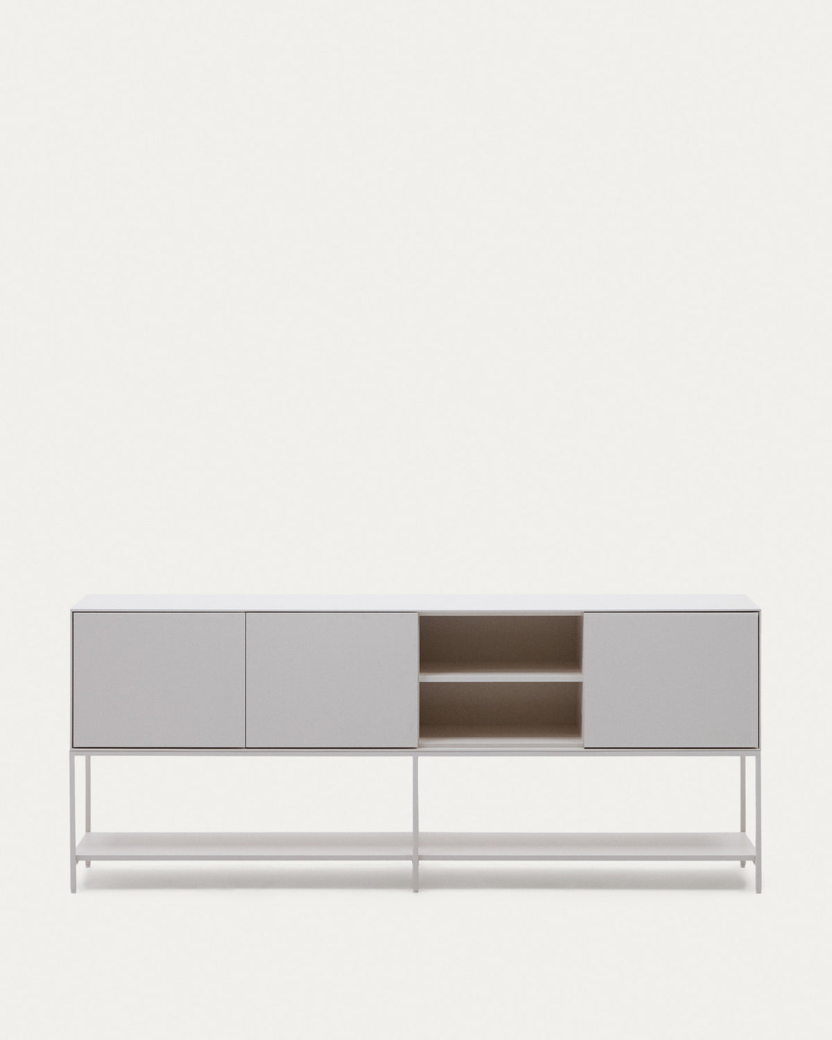 Vedrana Sideboard 3 Türen MDF weiss lackiert 195 x 80 cm in Weiss präsentiert im Onlineshop von KAQTU Design AG. Sideboard ist von Kave Home