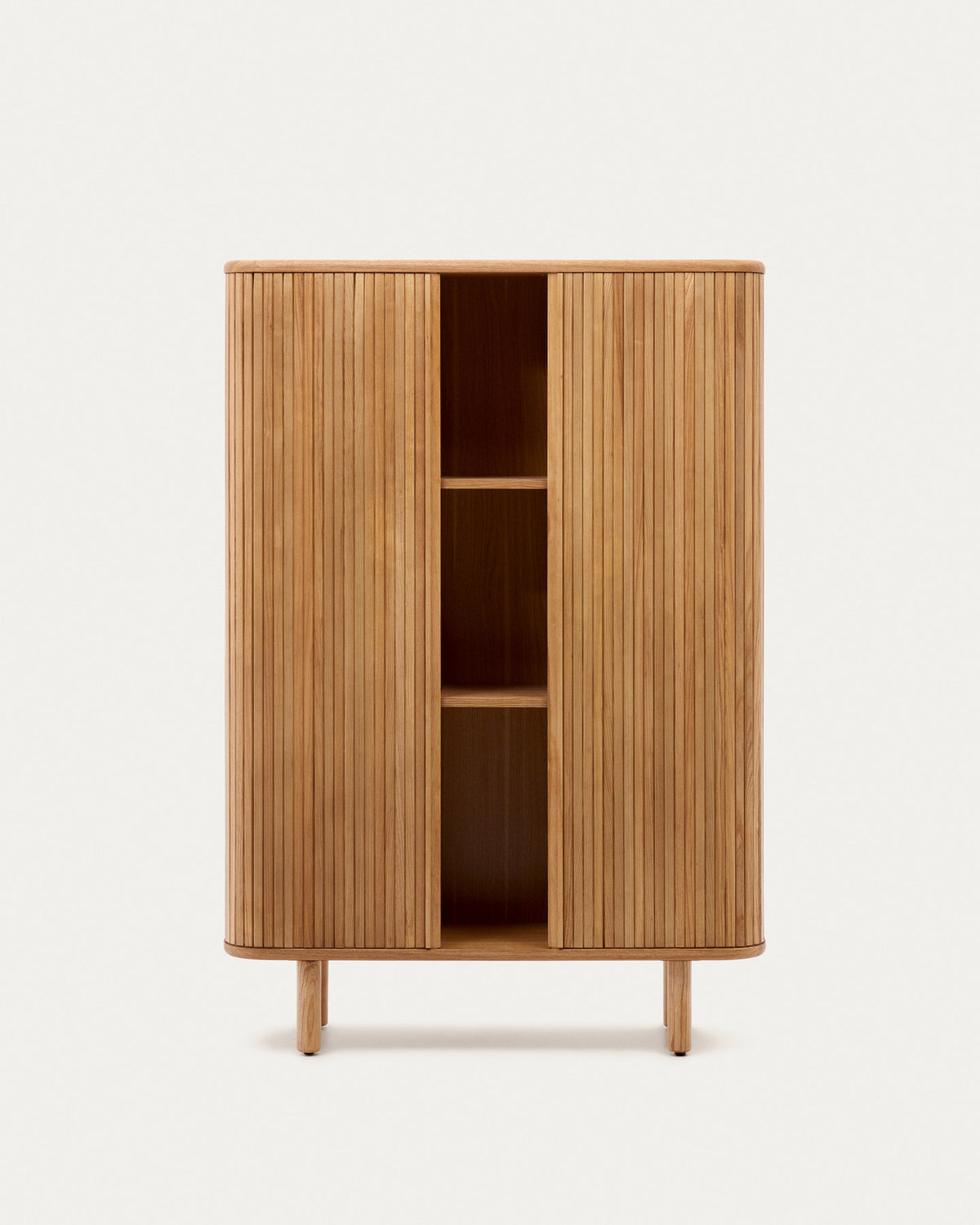 Mailen Highboard 2 Türen mit Eschenfurnier und natürlichem Finish 110 x 160 cm in Natur präsentiert im Onlineshop von KAQTU Design AG. High-Sideboard ist von Kave Home