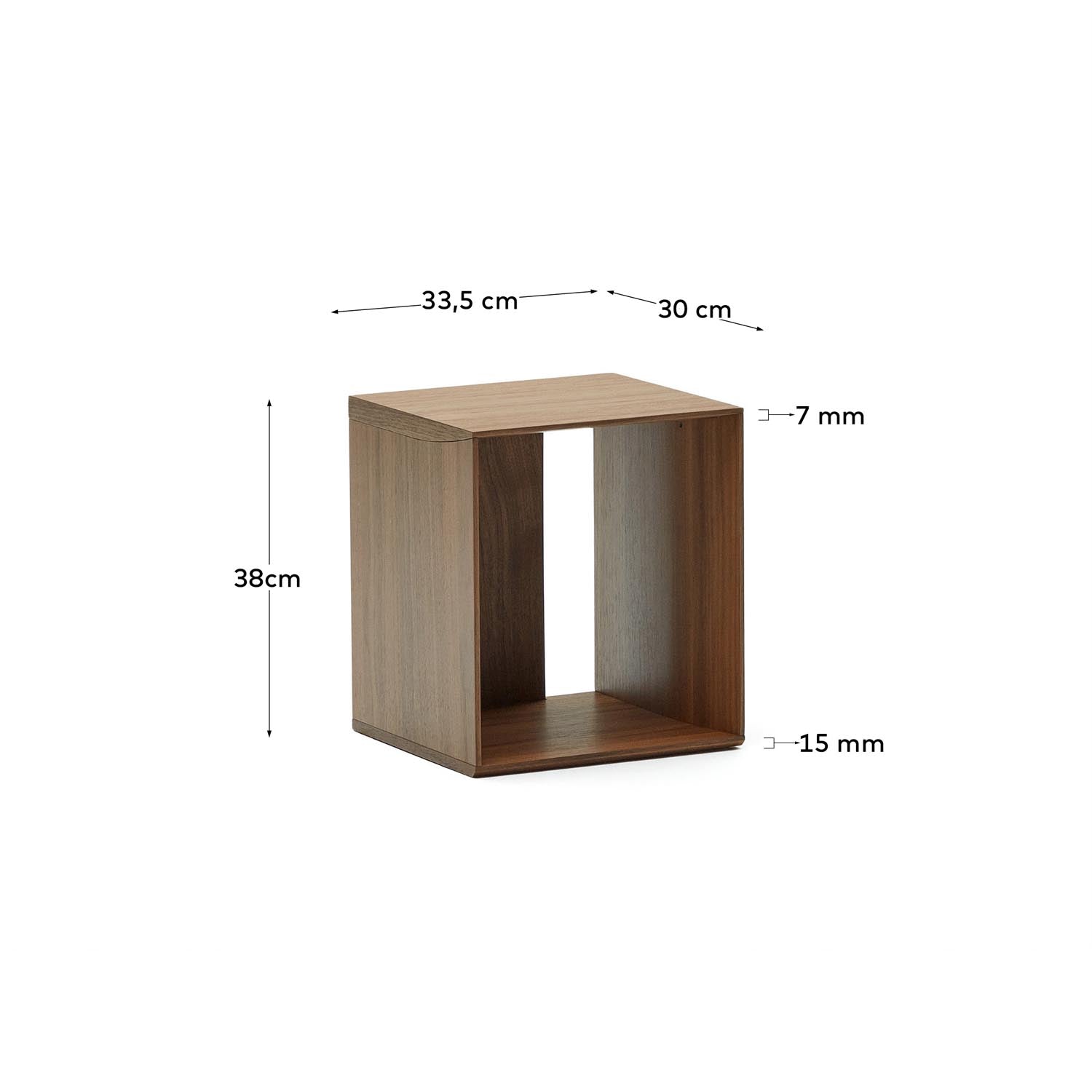 Litto Regalmodul: Stilvolles Nussholz-Design, 34x38 cm von Kave Home.