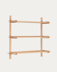 Scaffale Sitra componibile 3 ripiani in legno massello di rovere finitura naturale FSC Mix Credit 110 cm