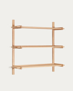 Scaffale Sitra componibile 3 ripiani in legno massello di rovere finitura naturale FSC Mix Credit 110 cm