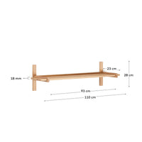 Scaffale Sitra componibile 1 ripiano in legno massello di rovere finitura naturale FSC Mix Credit 110 cm