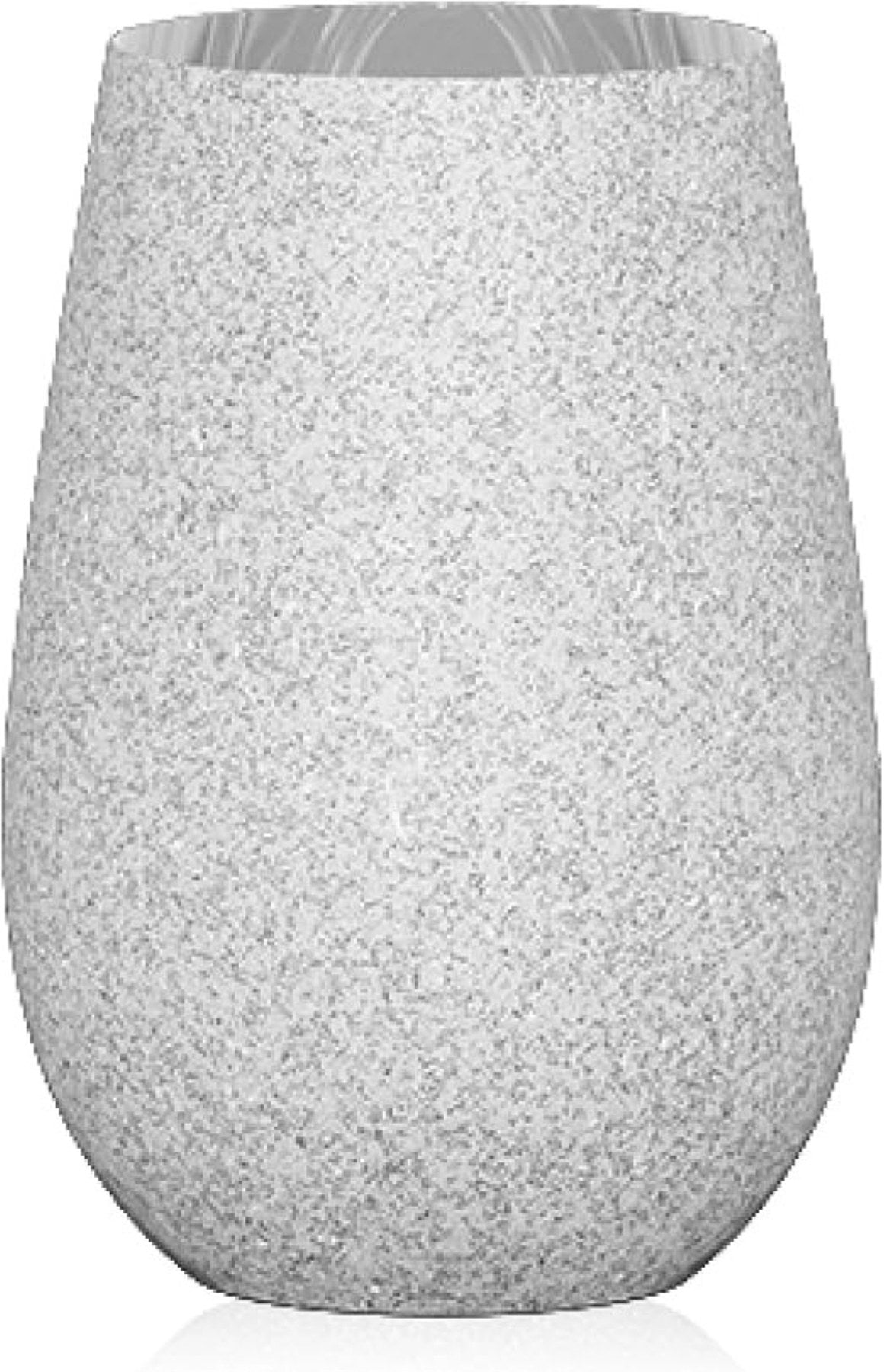 Longdrinkbecher Stones Kiesel 465 ml hellgrau von Stölzle aus Glas, bauchige Form mit Steinoptik-Oberfläche in silberfarbenem Ton.