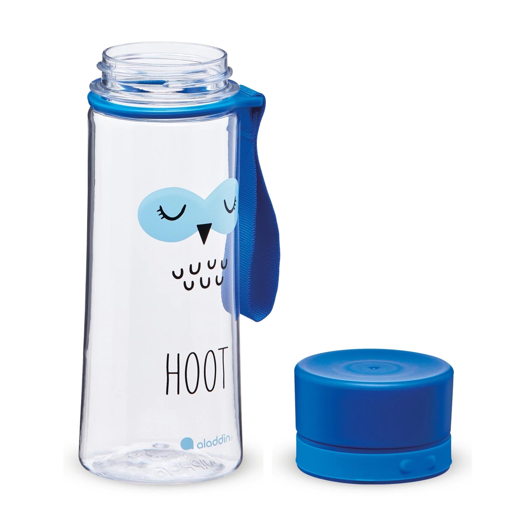 Verspielte 0.35L Trinkflasche My First Aveo mit Eulen-Design, ideal für kleine Abenteurer, von Aladdin für Schule und Ausflüge.