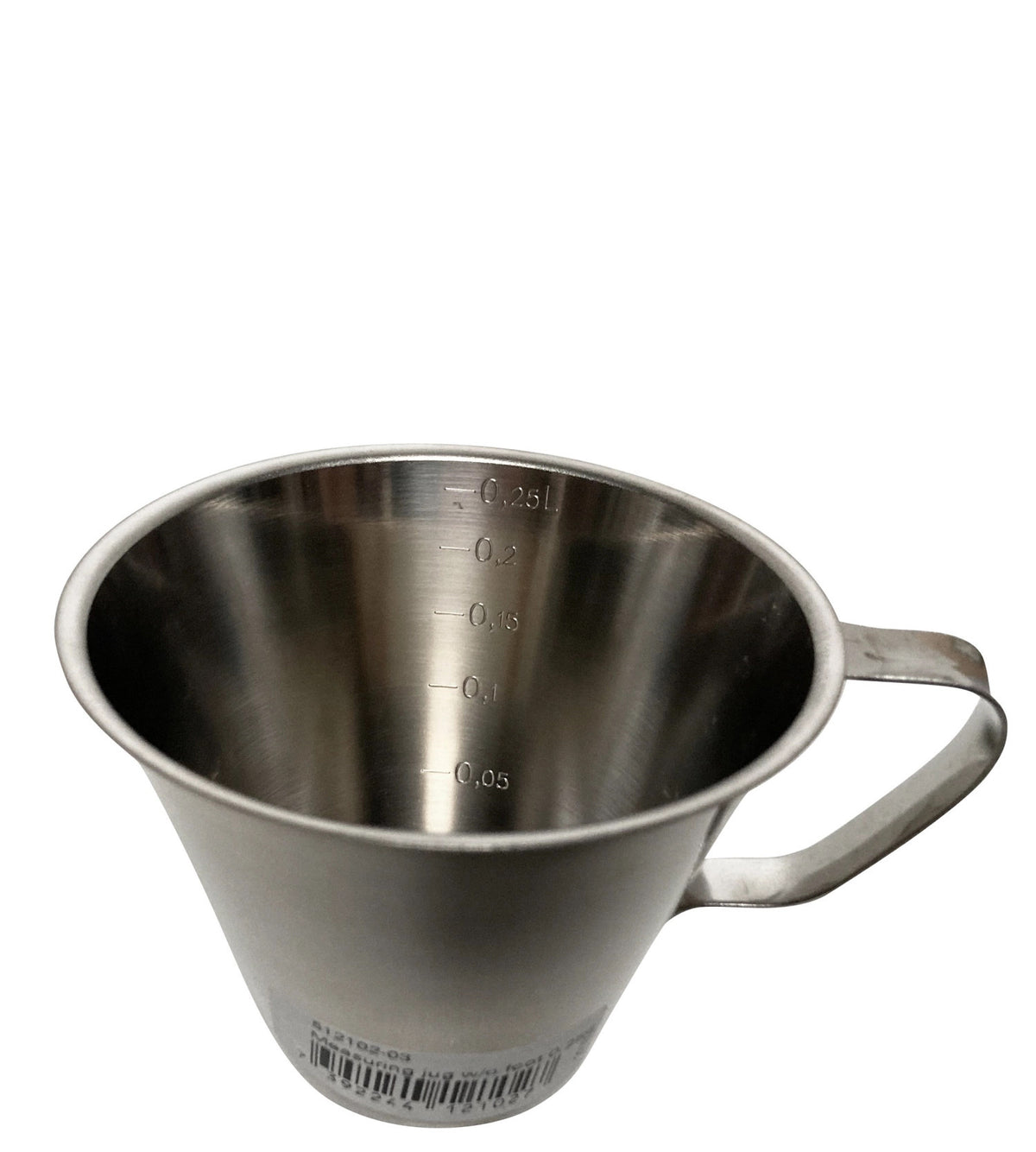Messbecher 0.25lt Griff geschlossen D10cm H7cm lt/cup in Silber präsentiert im Onlineshop von KAQTU Design AG. Küchenhelfer ist von DaloLindén