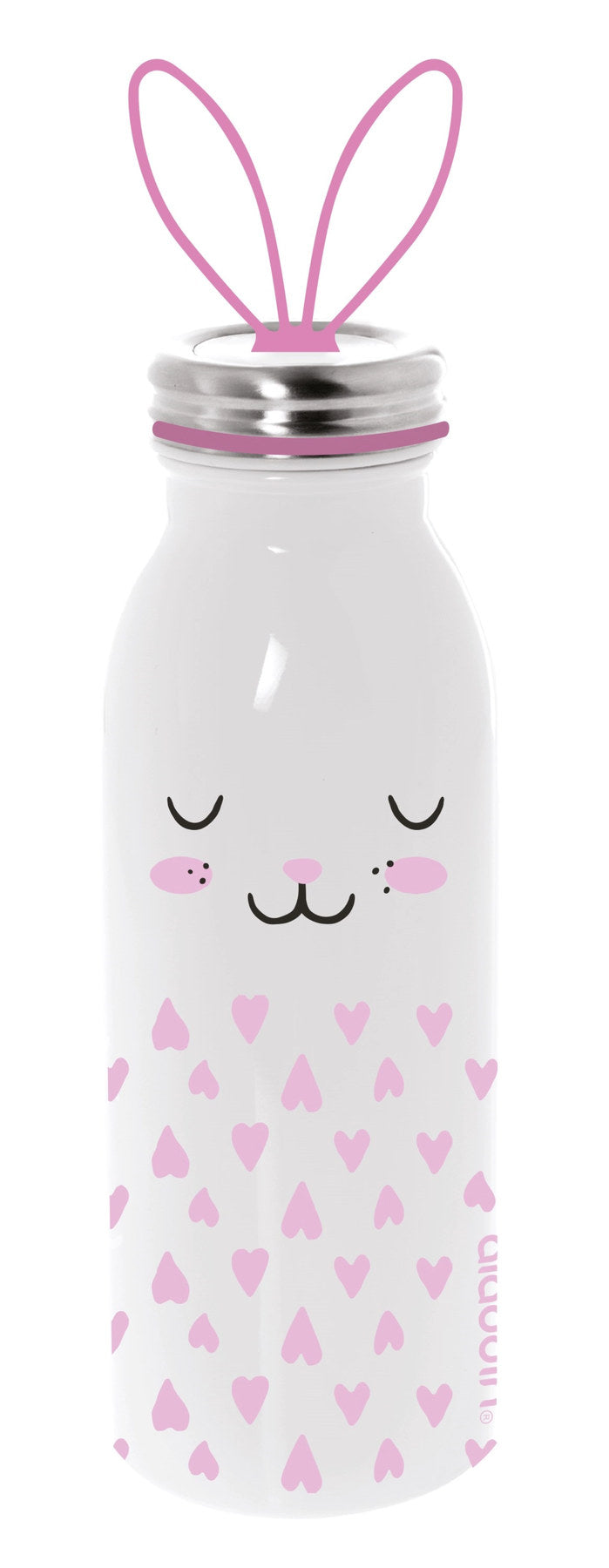 Zoo Edelstahl Vakuum Flasche Hase, 0.45 l in Weiss präsentiert im Onlineshop von KAQTU Design AG. Thermosflasche ist von Aladdin
