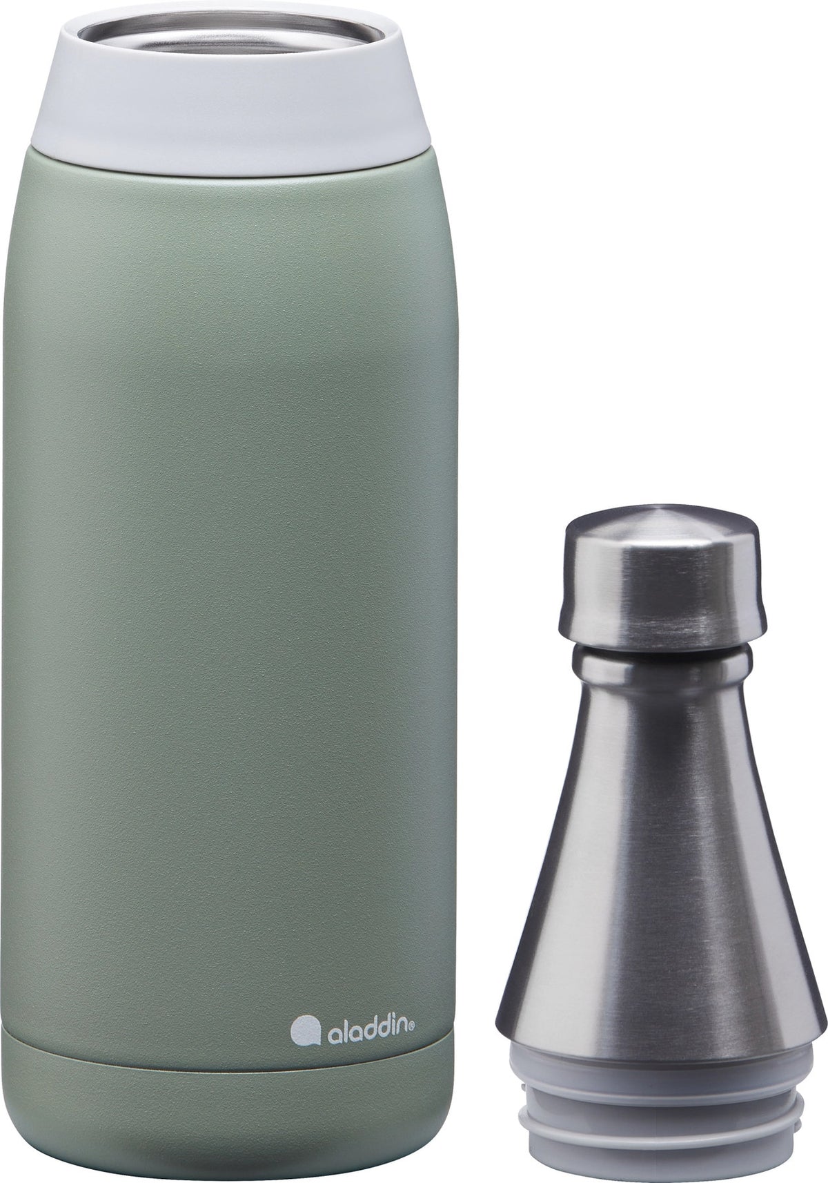 Fresco Thermavac Water Bottle 0.6L Sage Green in Grün präsentiert im Onlineshop von KAQTU Design AG. Thermosflasche ist von Aladdin