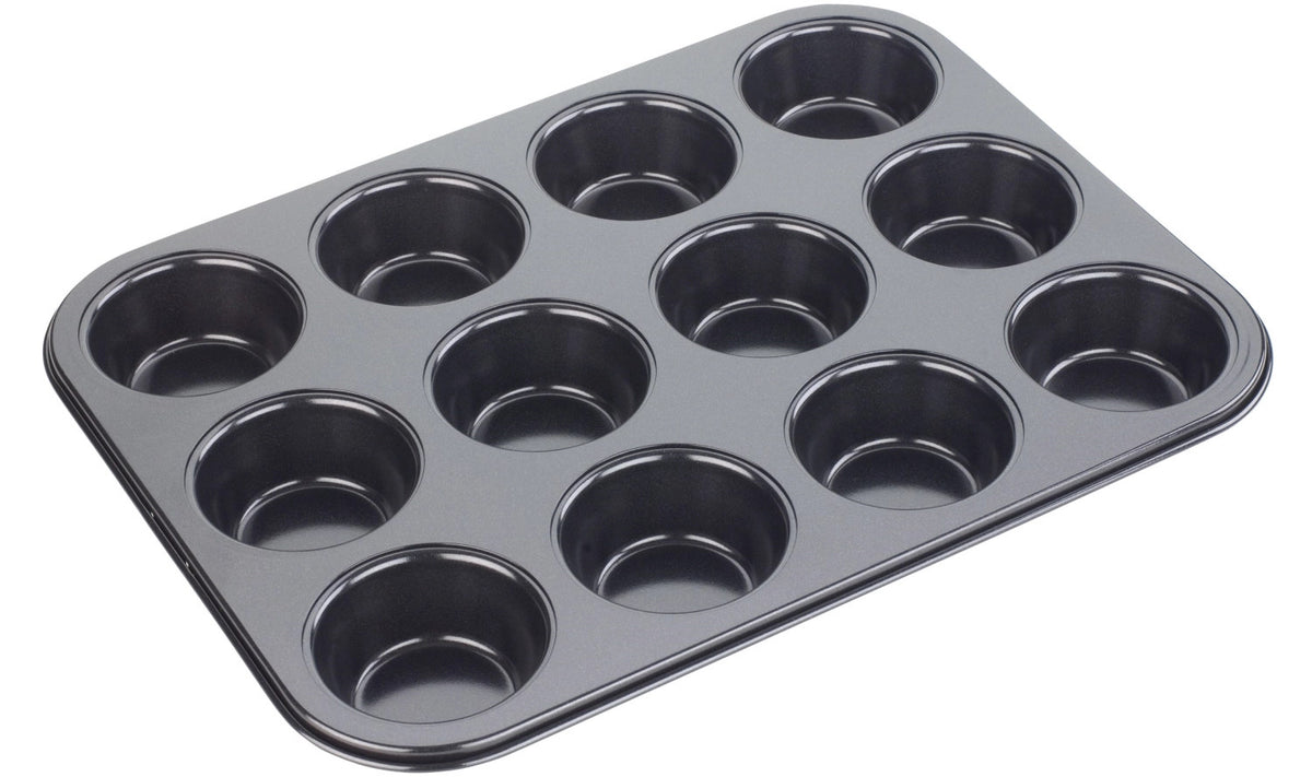 Backform tief 12er Muffin, 35x26.5x3cm, Antihaft in Schwarz präsentiert im Onlineshop von KAQTU Design AG. Backform / Backblech ist von Tala